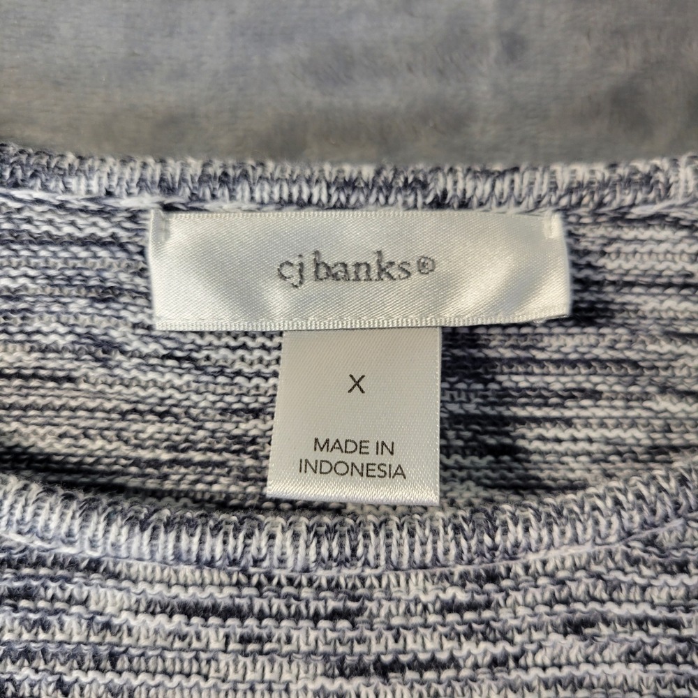 CJ Banks Women X Heathered Gray Cotton Knit Long Sleeve Casual Sweater - Picture 6 of 12